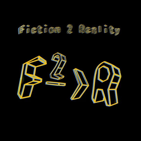 The Fiction2Reality logo in yellow and blue against a black background.