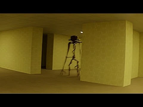A still from Kane Pixels’s The Backrooms (Found Footage), featuring the Lifeform.