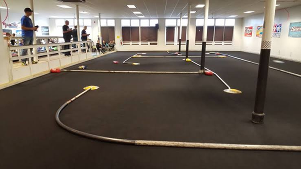 The former Backrooms-photo location after renovation as a radio-controlled car track.