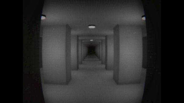 An empty corridor used to illustrate kenophobia, the fear of empty spaces.